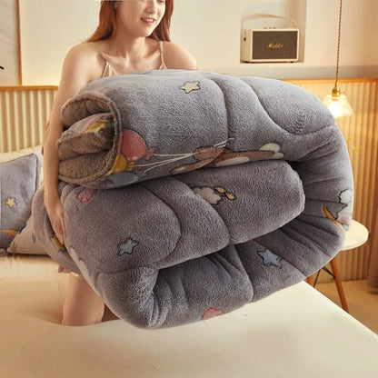 Winter Thicken Blanket Quilt Lamb Wool Double Layer Thick Warm Blanket 150/180/200 Comforter Throw Blankets for Beds Bedding 이불