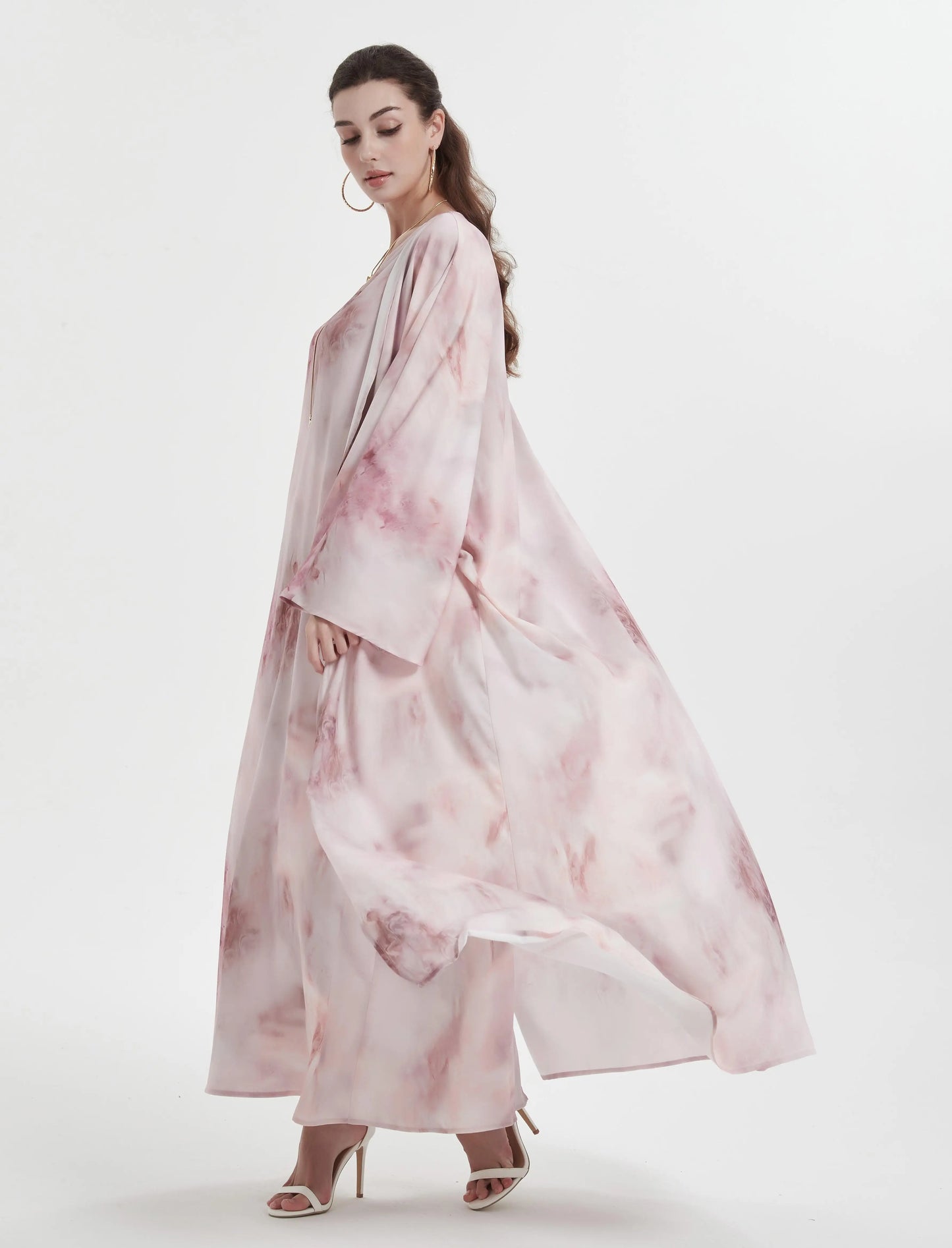 Kebaya Middle Eastern Muslim women's Abaya printed slim-fit with coat and Dress suit.