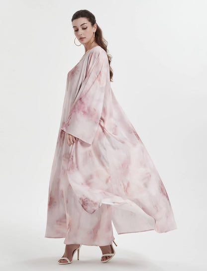 Kebaya Middle Eastern Muslim women's Abaya printed slim-fit with coat and Dress suit.