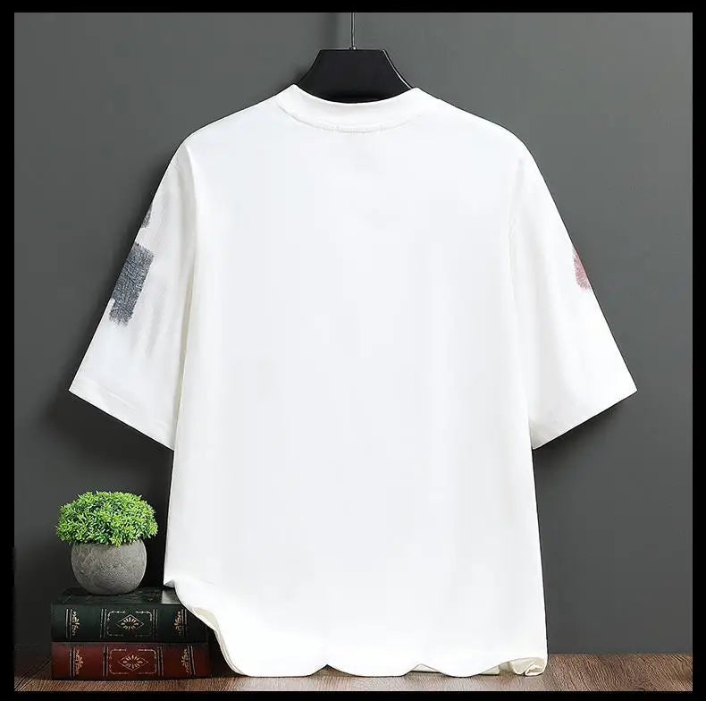 Men's Trend Printing Loose Youth Pullovers Top Summer New Short Sleeve Plus Size Lazy Style T Shirts Fashion Casual Men Clothing.