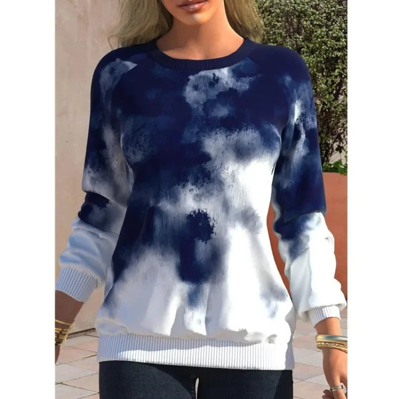 Pullovers Casual Sweatshirts For Women Tie Dyed Tops Autumn Fashion Streetwear y2k Clothes Ropa de Mujer Sudaderas.