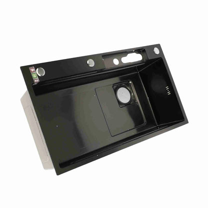 Intelligente Küchenspüle aus Edelstahl, verdickte gebürstete Oberfläche, großes Fassungsvermögen, Waschbecken mit Digitalanzeige, Küchenspüle