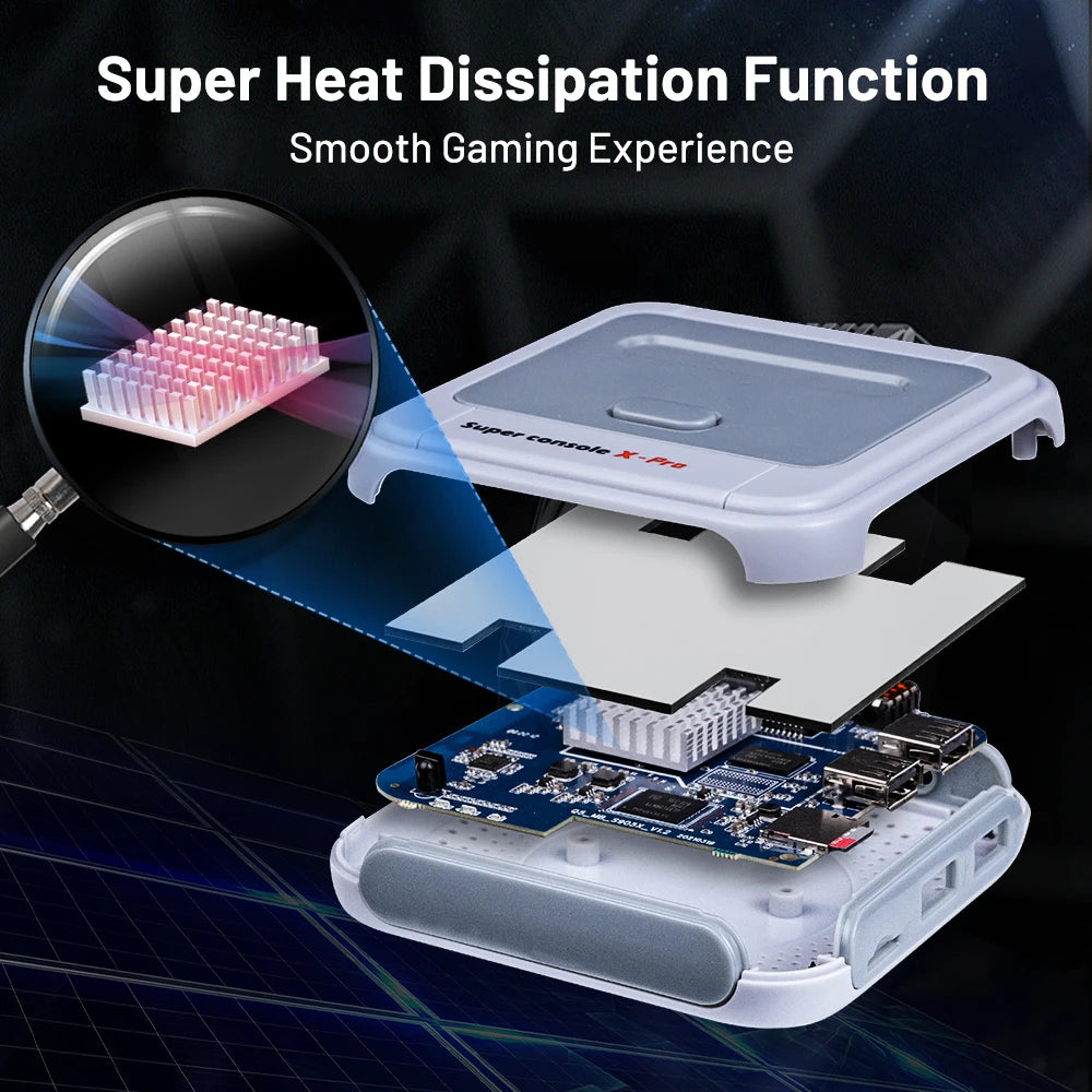 KINHANK Super Console X Pro Retro Game Console Support 50 Emulators 60000 Video Games for DC/MAME/Naomi with Gamepads Kid Gift.