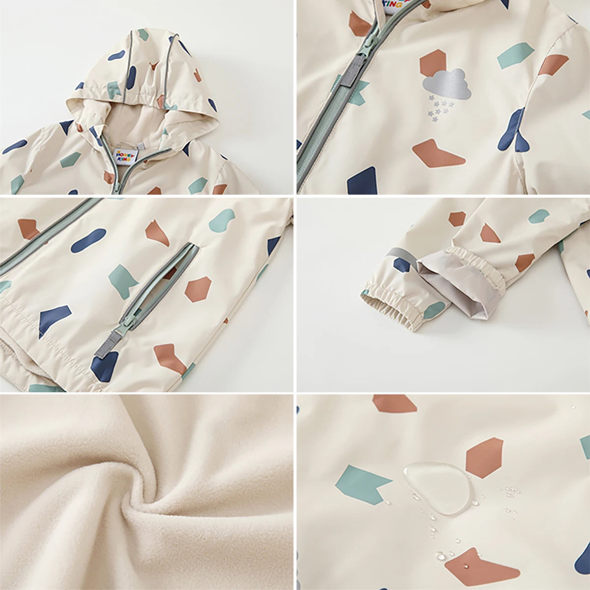 HONEYKING Children's Clothing Sets Raincoat Suit Baby Waterproof Overalls Pants Girls Jumpsuit For Kids Jacket And Trousers Set.