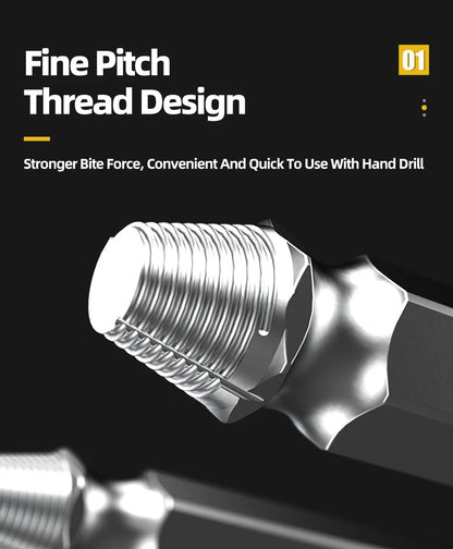 TOOLEYE Beschädigte Schraube Extractor Set Zentrum Bohrer Set Holzbearbeitung Werkzeuge Gebrochene Bolzen Extractor Schrauben Schrauben Entferner Extractor