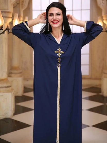 Ramadan Eid Hoodie Abaya Damen Dubai Luxury Islam Muslim African Dresses For Women Kebaya Caftan Marocain Robe Musulmane Femme.