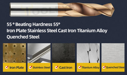 TOOLEYE Hartmetallbohrer Hartmetallbohrer Wolframstahl Spiralbohrer für Metallbearbeitung CNC-Drehmaschine Bohrwerkzeuge 1,0–20,0 mm