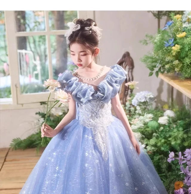 Elegangt Mädchen Abendkleid Luxus Prinzessin Kleid Geburtstag Party Pageant Outfit Kinder Klavier Rezitieren Leistung Formelle Kleidung.