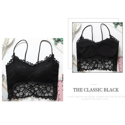 Sexy Lingerie Seamless Sport Bra Strapless Top Bra Girls Sunflower Lace Bras Push Up Bralette Brassiere for Women Underwear