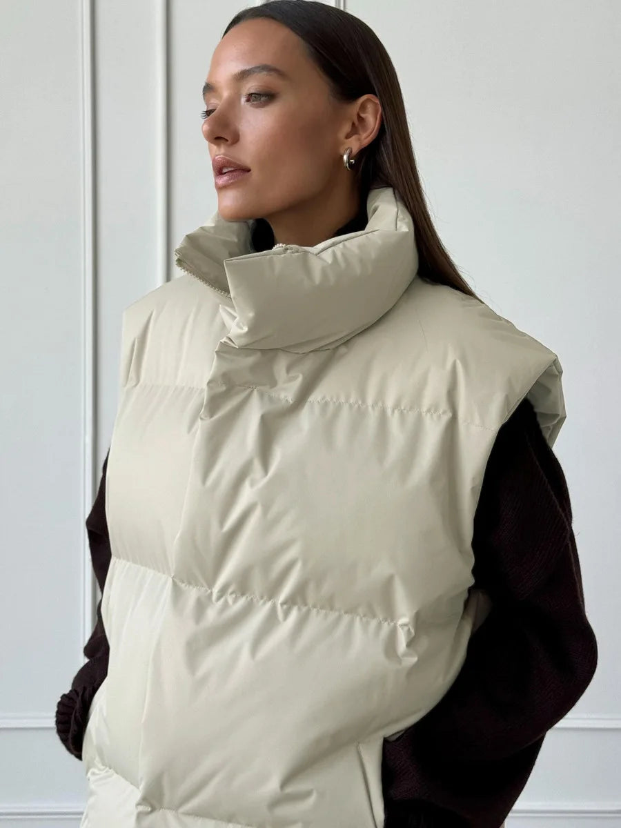 Talenza Damen-Weste aus Baumwolle, neu, ärmellos, sportlich, lässig, einfarbig, Winter, warme Weste, Jacke, Weste, Damen-Baumwolljacke