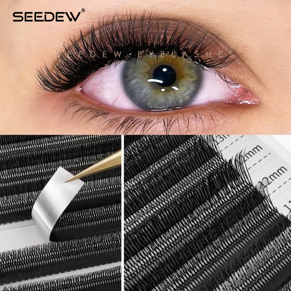 SEEDEW U Shaped 2D/3D/4D/5D Eyelashes Extension Premium Soft False Eyelashes Premade Fan U Lashes.