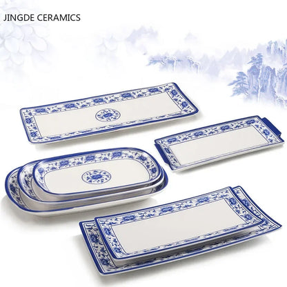 1pc Food Grade Plastic Dinner Plates Chinese Melamine Plastic Is Not Easy To Break Rectangular Plate Restaurant Kitchen Supplies.