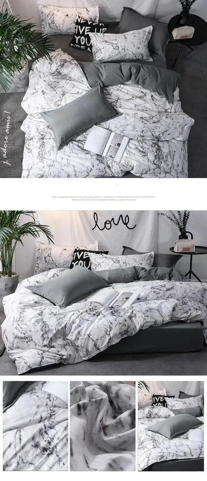 3pcs Couple Duvet Cover with Pillow Case Nordic Comforter Bedding Set Quilt Cover Queen/King Double or Single Bed.