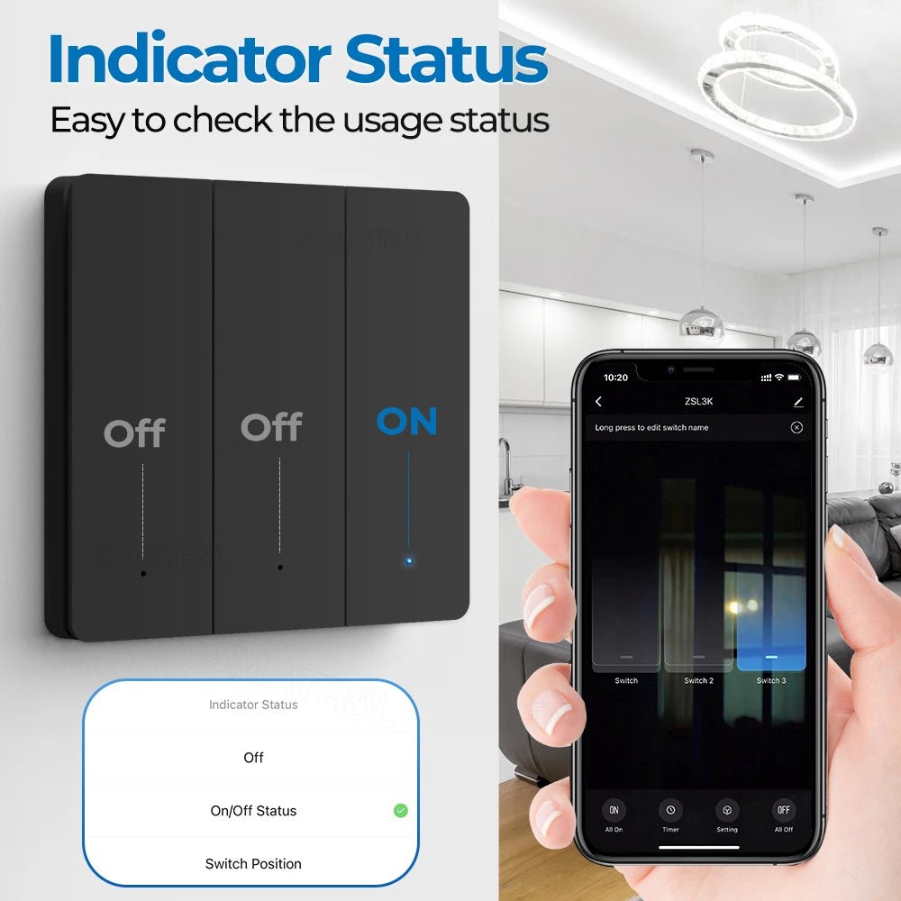 1/2/3gang Tuya EU Zigbee3.0 Smart Switch Kein Neutralleiter Wandlichtschalter Push Button Smart Life APP Funktioniert mit Alexa Google.