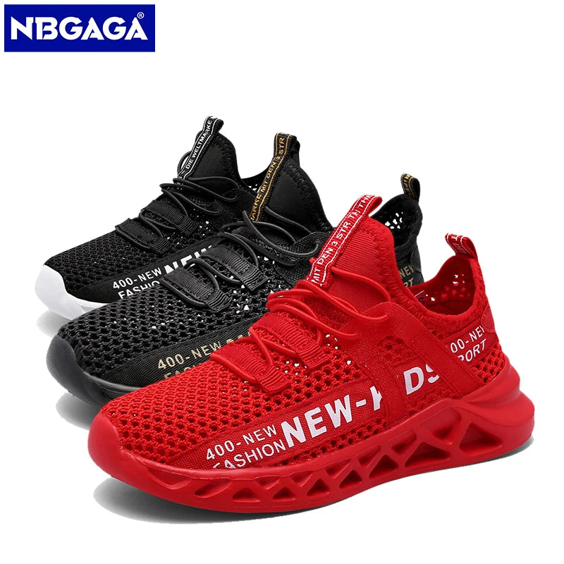Single Net Children's Running Sneakers Breathable Lightweight Soft Non-slip Leisure Comfortable Walking Boys Girls Casual Shoes.