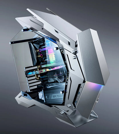 JONSBO MOD-3 Special-shaped Case All Aluminum Tempered Glass E-sports Mecha Theme Chassis E-ATX Motherboard 360 Water-cooled.
