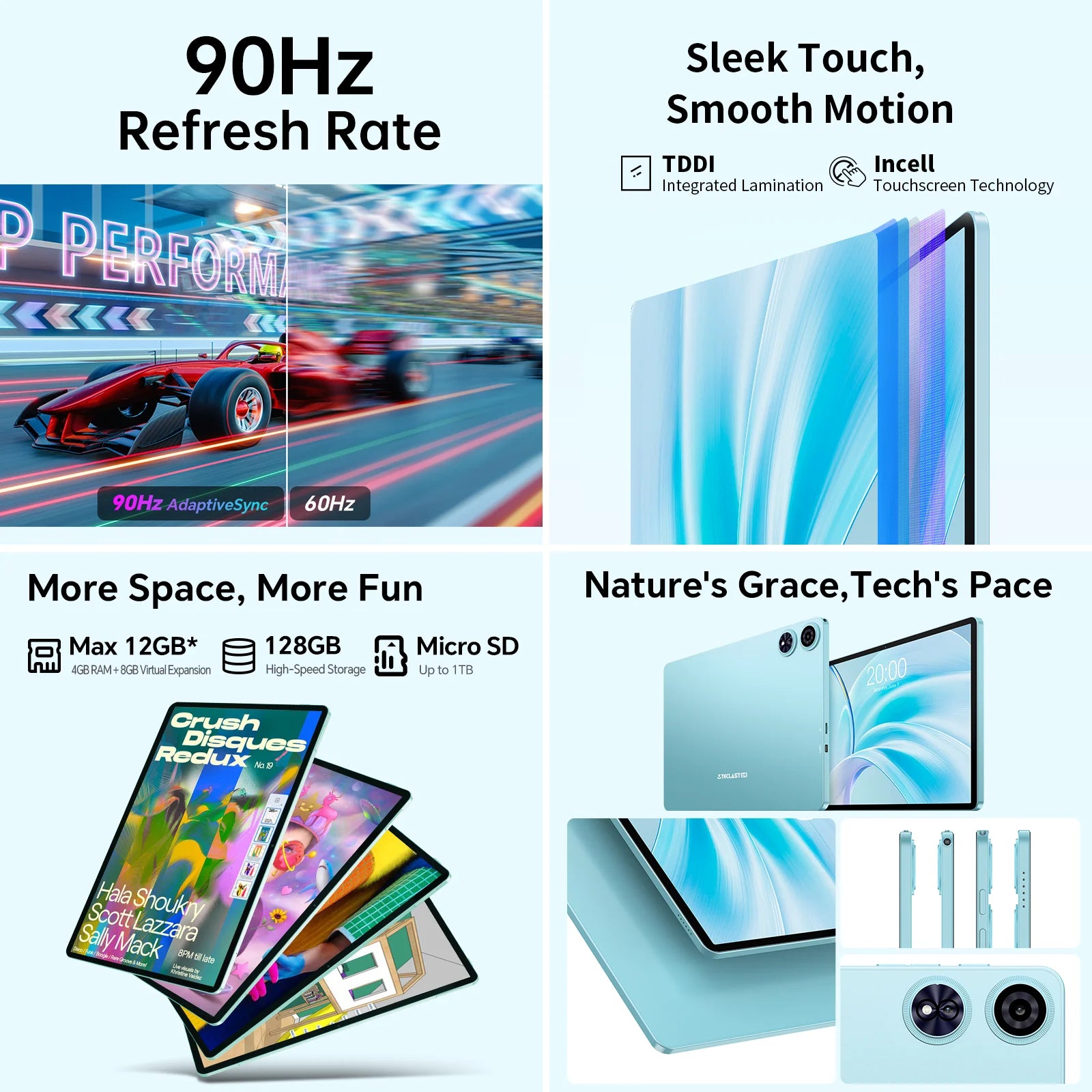 Teclast Tablet P50 Case Android 15 11" T606 8-Core Max 12GB RAM 128GB ROM P50 Case/Keyboard/Mouse/Stylus/Headphone/Stand.