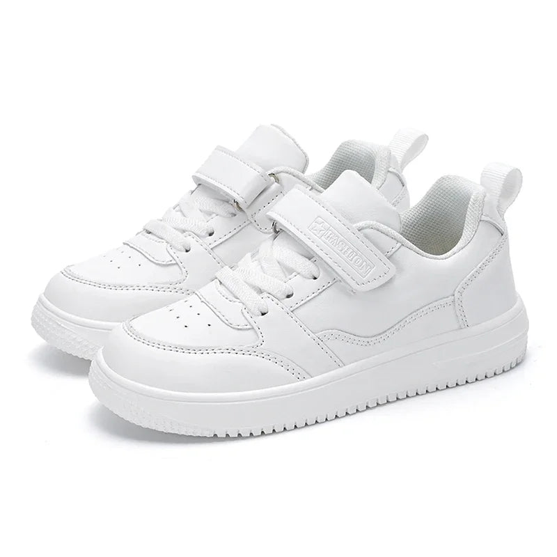 White Kids Sneakers Boys Sports Running Shoes Breathable Mesh Lightweight Comfortable Outdoor Tennis Casual Walking Shoes