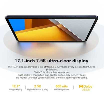 Global Version POCO Pad Tablet 12.1'' 120Hz 2.5K LCD Display Snapdragon 7s Gen 2 Octa core 10000mAh Battery 33W Charging.