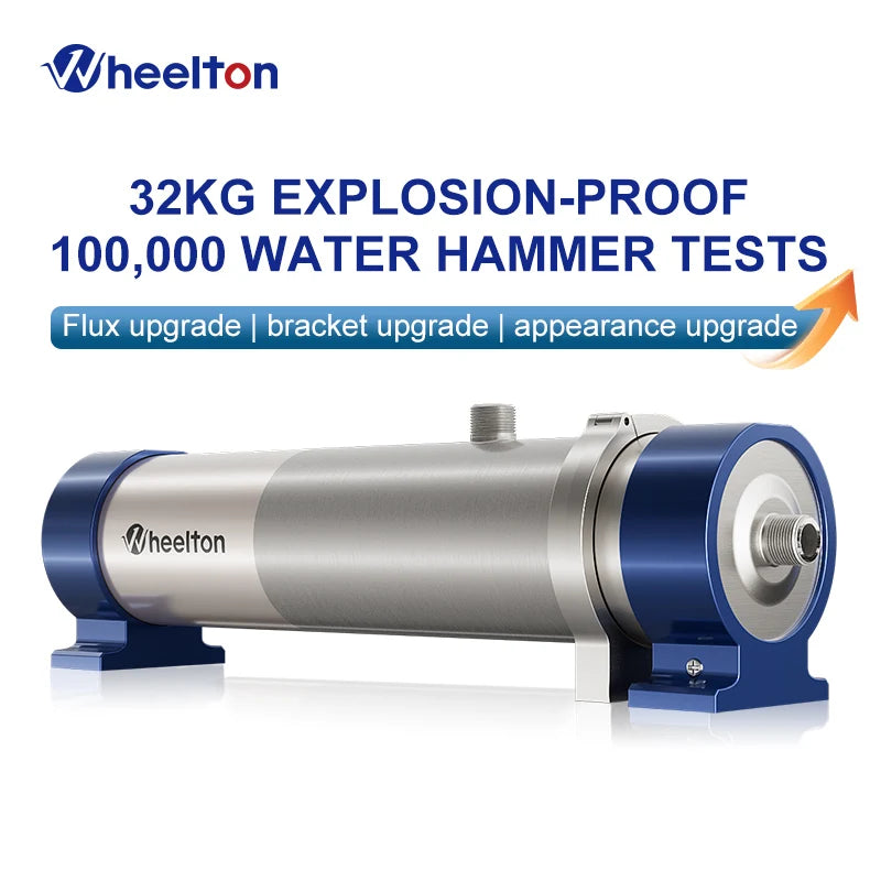 Wheelton whole house high flow water filter purifier 1000L-3000L SUS304 mineral water filter Reusable 0.01um PVDF for 5 years.