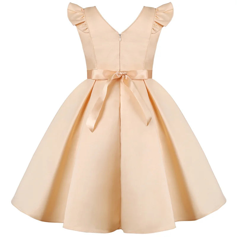 3-10 Y Pailletten Blumen Stickerei Mädchen Kleid Sommer Ärmellose Prinzessin Party Kleider Weihnachten Geburtstag Geschenk Kind Casual Kleidung.