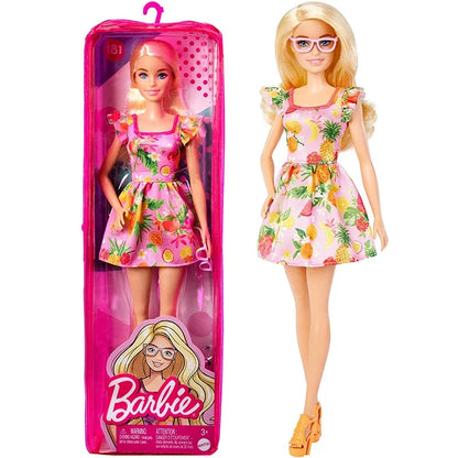 Original Mattel Barbie Fashionistas Doll Music Star Blonde Hair Bjd with Accessories Toys for Girls Collection Educational Props