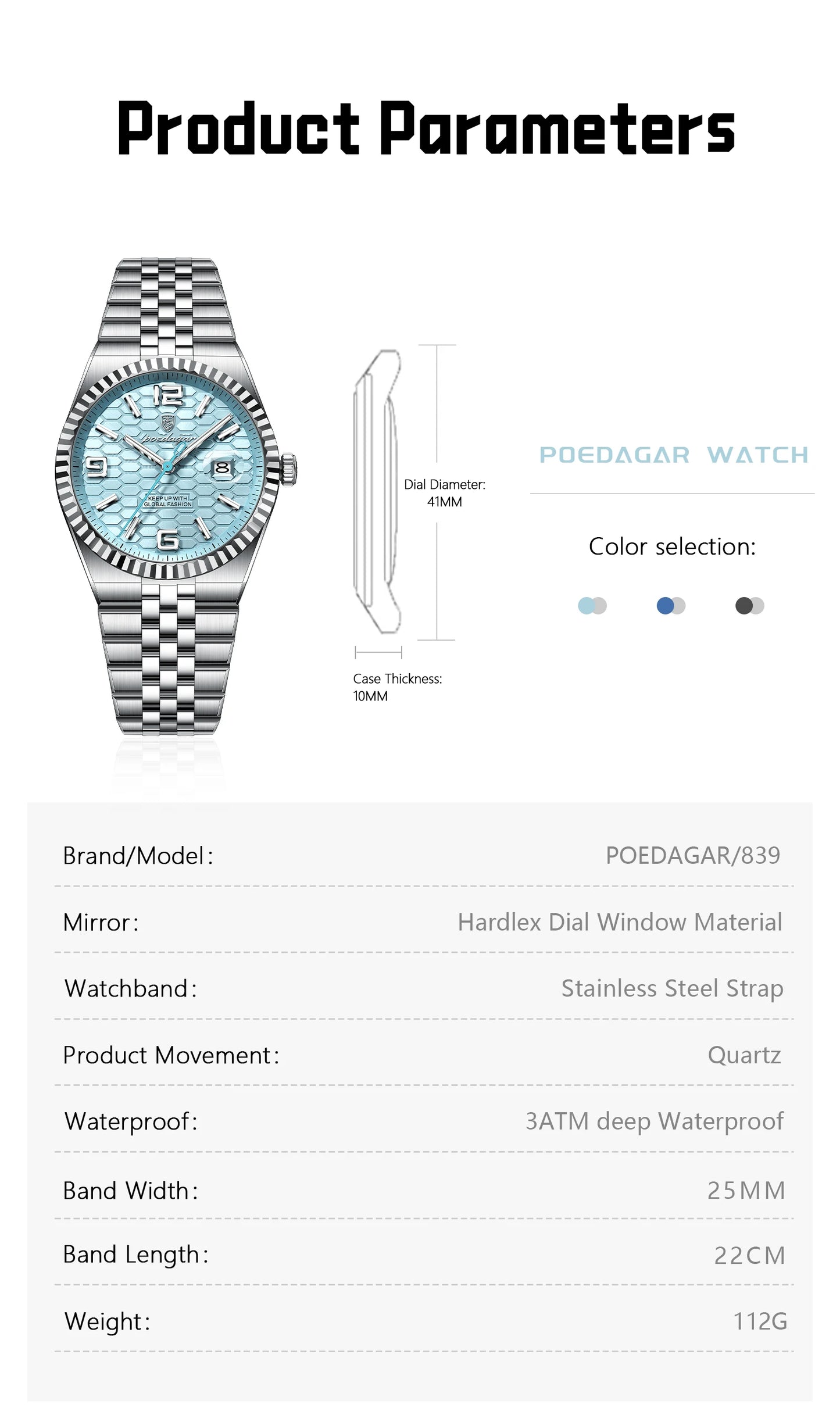 POEDAGAR High Quality Original Men Clock Waterproof Luminous Date Luxury Man Watch Stainless Steel Quartz Men's Watches Male+Box.