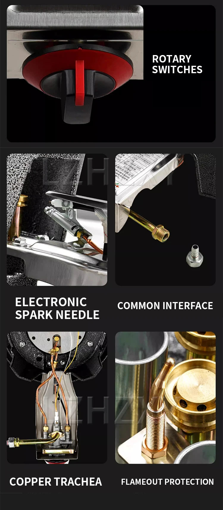 Low-pressure Fierce Fire Gas Stove Commercial Single-hole Liquefied Gas Burner for Hotel Restaurant Energy-saving Gas Cooktop.