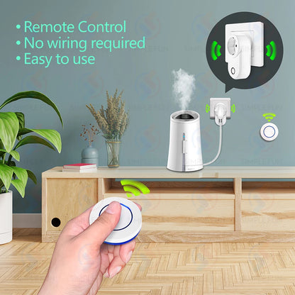 Drahtlose Fernbedienungssteckdose 220 V 110 V EU FR Smart Plug, 50 m Reichweite, Steckdose 15 A für Haushaltsgeräte-Lichtventilator.