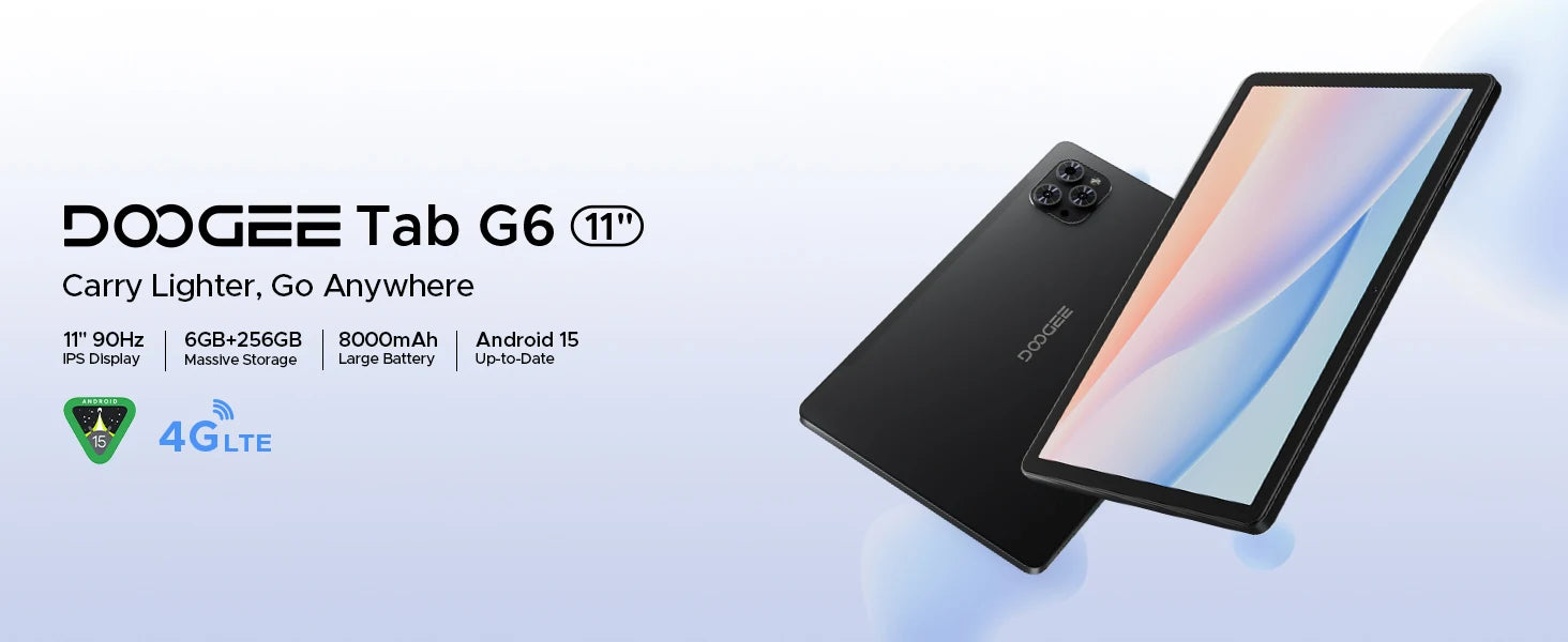 Doogee Tab G6 Tablet Pc 11 Inch Android 15 30Gb Ram(6+24) 256Gb Rom 8000Mah Battery Dual Speakers Support Widevine L1 Tablet Pc.