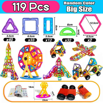 Magnets Toys for Kids Big Size Plus Magnetic Blocks for Children Designer Constructor Set Toys for Boys Building Blocks.