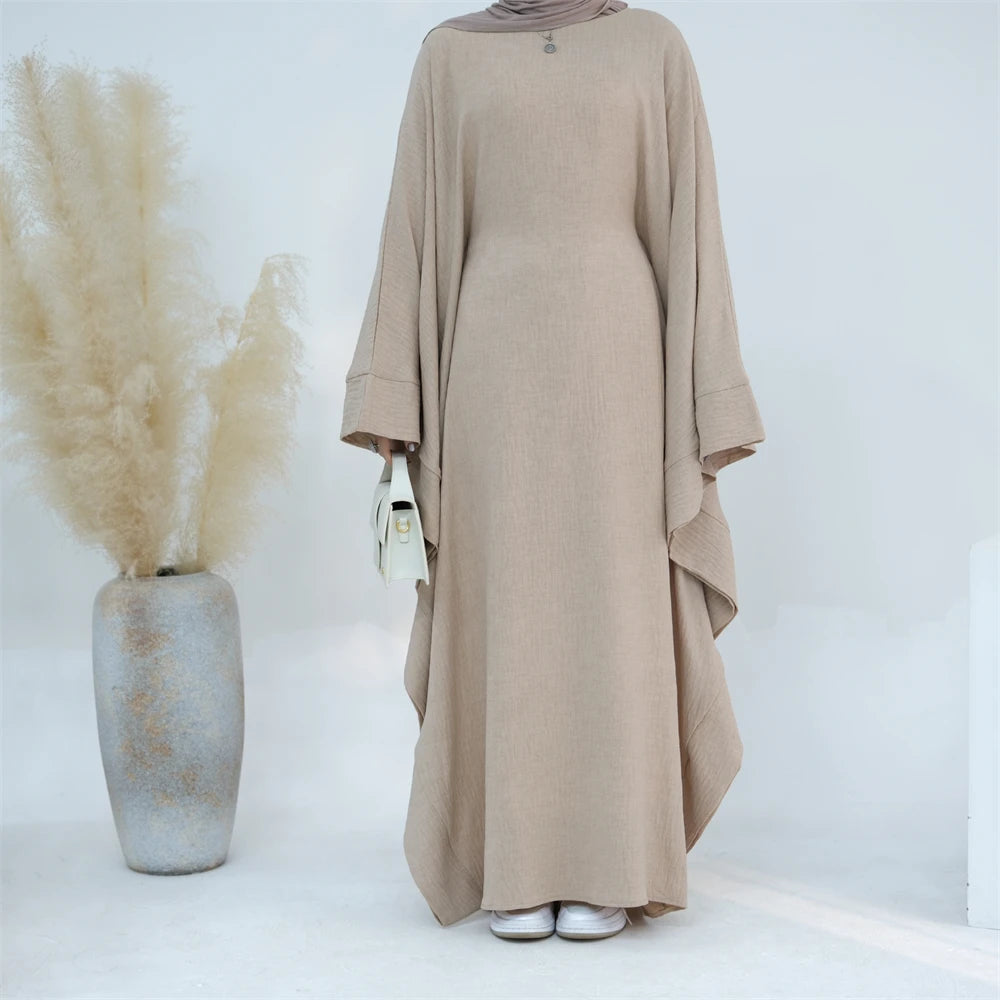 Ramadan Eid Dubai Linen Khimar Abaya Damen Muslim Maxi Dress Kebaya Kaftan Abayas For Women Caftan Robe Femme Musulmane Vestidos.