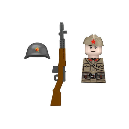 Military WWII Figure Building Blocks Accessories MP40 Rocket Launcher MG42 Officer Army Camouflage Soldier Pzf 98K Toy Gift N029