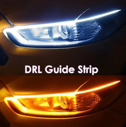 2 stücke Auto LED DRL Tag Nacht Lauflicht Wasserdichte Flexible Universal Auto Fließende Blinker Licht Bremse LED Streifen Lampe