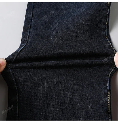 Baumwolle Herren Jeans Denim Hosen Marke Klassische Kleidung Overalls Gerade Hosen für Männer Schwarz Oversize Große Größe 35 40 42 44 46