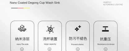 55 cm x 32 cm, 304 Nano-Edelstahl, versteckter Waschbecken-Klapphahn mit großem Einzelschlitz und Abdeckplatte, Bartheke, Tassenscheibe