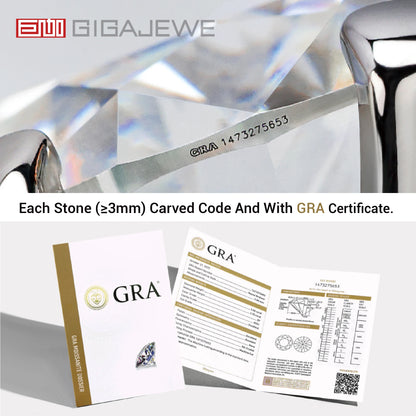 GIGAJEWE Hoop Earring Moissanite Natural Blue Color VVS1 S925 Silver 18K Gold Plated Diamond Test Passed Jewelry Woman Wife Gift.