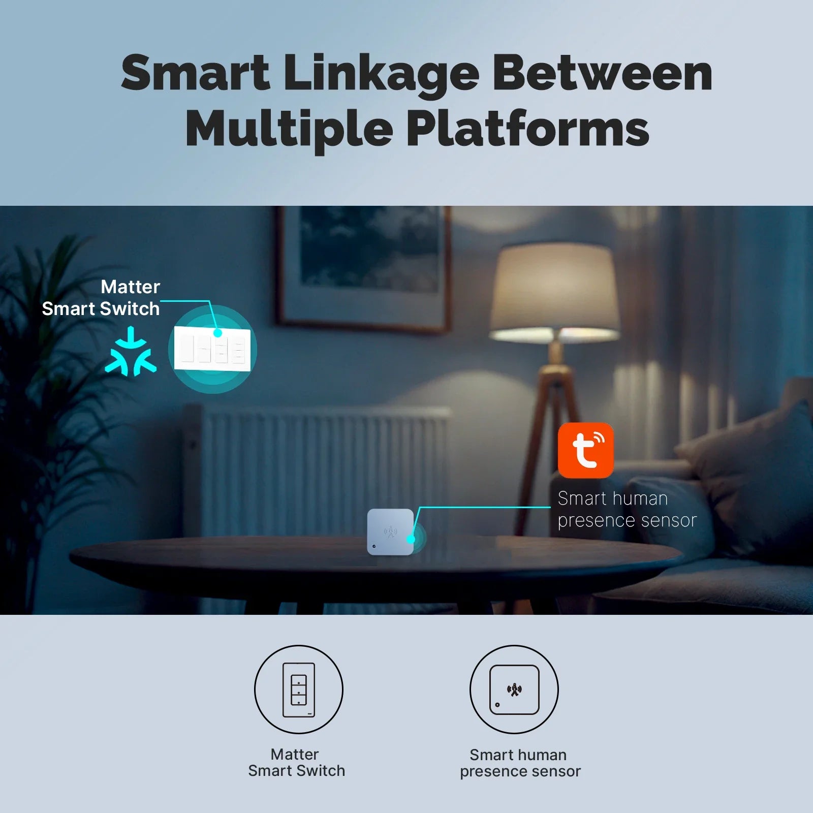 MOES Tuya Matter WiFi Smart Light Button Switch App-Steuerung Neutralleiter erforderlich Erdungsdesign Alexa Google Home Apple Home.