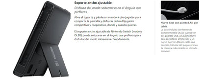 Nintendo Switch OLED Game Console with white or neon (64GB) 7 inch OLED screen enhanced Audio LAN port with cable.