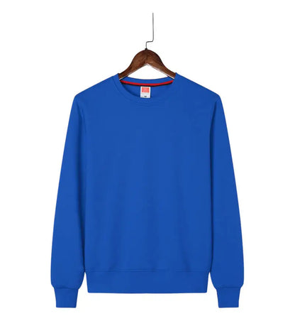 Men's Casual Pullover Custom Printed Embroidery Company Logo Clothing Fashion Winter Warm Sweater Solid Color Sweatshirt 4xl