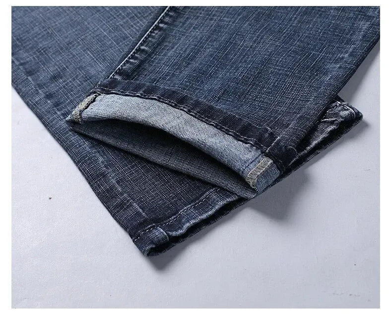 Wthinlee Neue Business männer Jeans Casual Gerade Stretch Mode Klassische Blau Schwarz Arbeit Denim Hosen Männliche Marke Kleidung