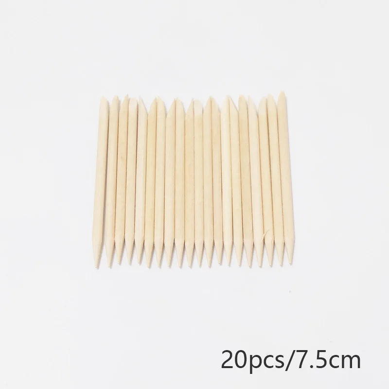 20/50/100pcs Nail Cuticle Pusher Wooden Design Drawing Painting Stick Remover Orange Wood Sticks for Nail Art Tools