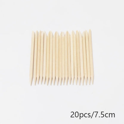 20/50/100pcs Nail Cuticle Pusher Wooden Design Drawing Painting Stick Remover Orange Wood Sticks for Nail Art Tools