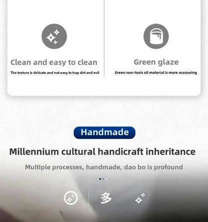 Jingdezhen Keramikgefäßwaschbecken – handgefertigtes rustikales Schwarz- und Sandkunstwaschbecken mit Spritzschutz-Design für den Badezimmer-Waschtisch individuell anpassbar