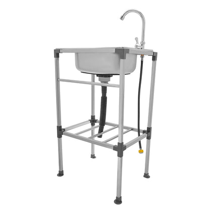 Freistehendes Küchenspülbecken mit Wasserhahn, 18,9 x 13,78 Zoll, Mehrzweckspülbecken-Set aus Edelstahl, 132 Pfund Kapazität für Zuhause, Wäsche, Garage