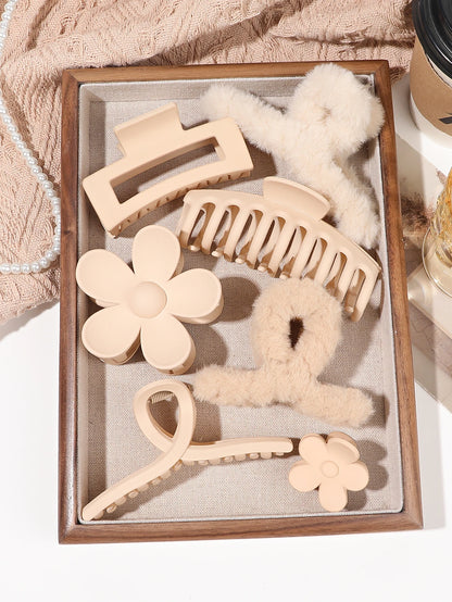 7/8Pcs Neutral Color Hair Clips for Women 4.7Inch Large Hair Claw for Thin Thick Hair,Big Matte Banana Clip,Strong Hold jaw clip