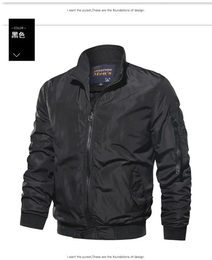 2025 Men's Fashion Cotton Warm Jackets Slim Fit Bomber Jacket  Autumn Winter Outdoor Casual Long Sleeve Warm Coats for Men 5XL.