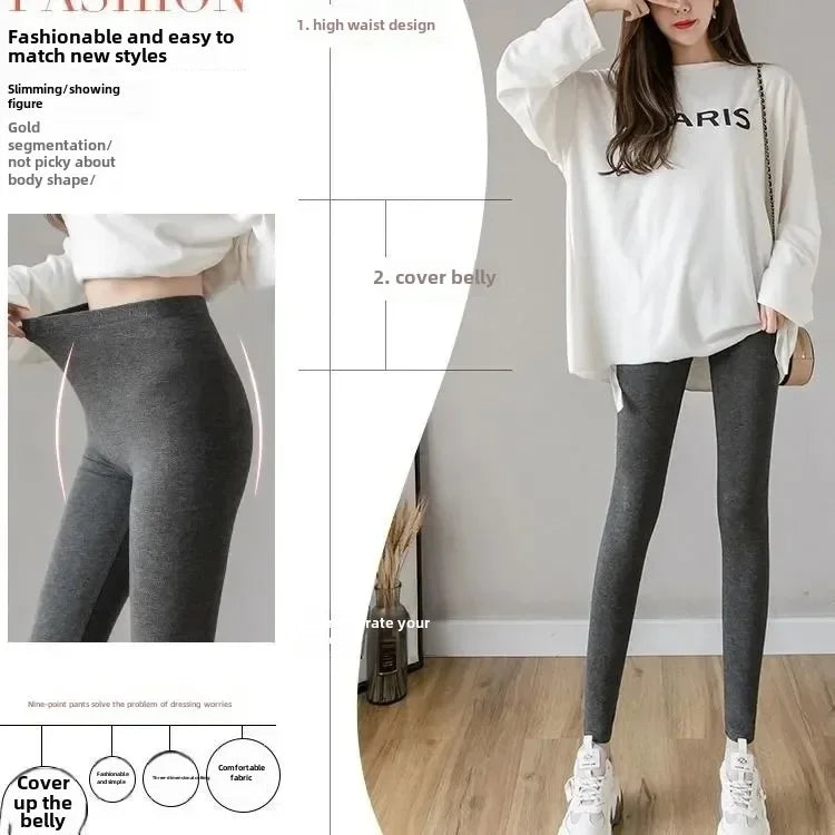 Hoch taillierte, dünne Leggings aus Modal-Baumwolle, Übergröße, Sicherheitshose, elastische Oberbekleidung, Leggings mit mittlerer Taille für Damen.