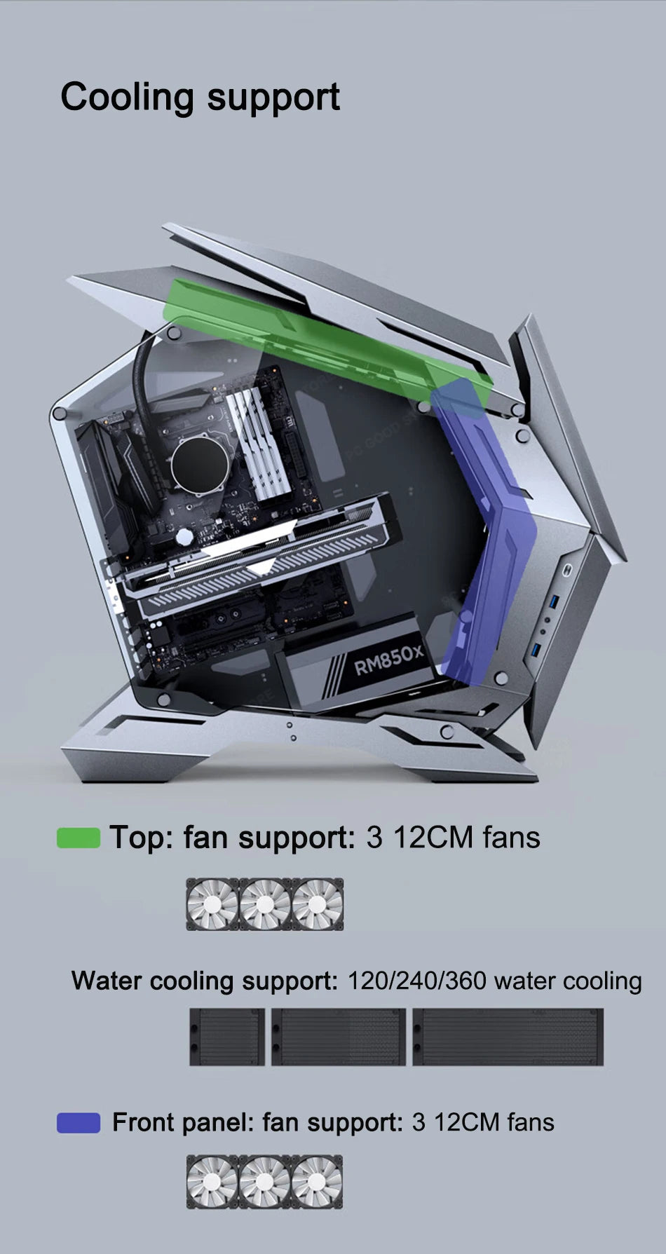 JONSBO MOD-3 Special-shaped Case All Aluminum Tempered Glass E-sports Mecha Theme Chassis E-ATX Motherboard 360 Water-cooled.