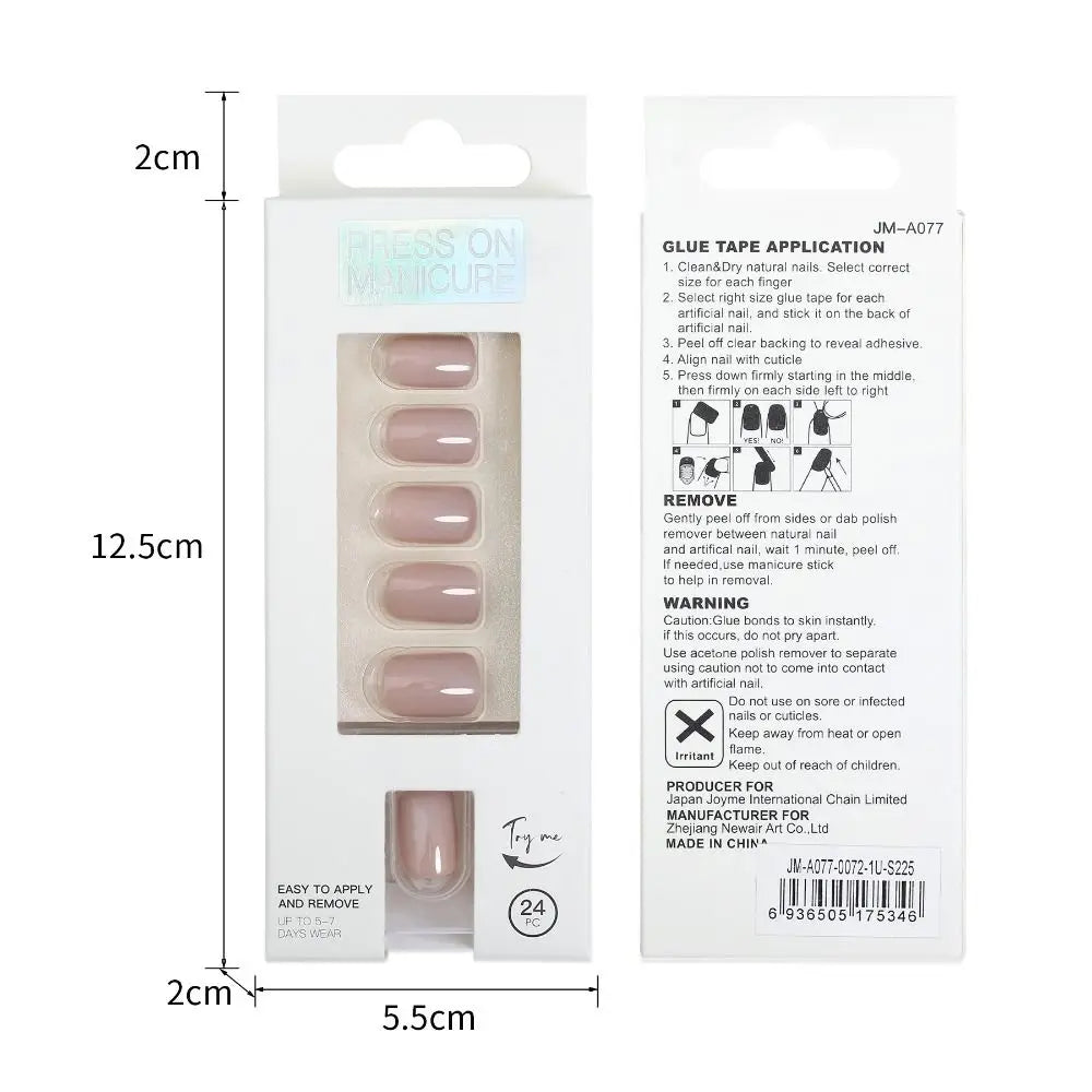 20Styles Solid Color Square Head False Nail Tip Wearable Fake Nails Artificial Nail Tips Full Cover Press On Nails Manicure Tool.